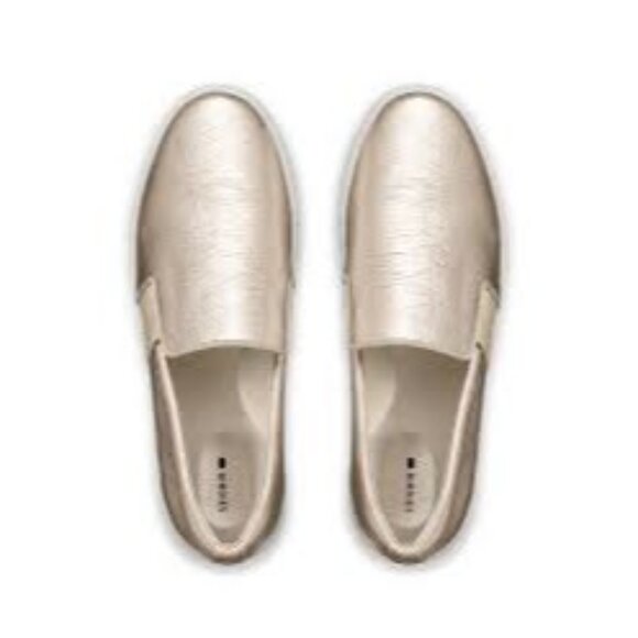 Birdies The Swift Gold Leather Slip on Sneakers, Size 9.5 - Picture 1 of 9